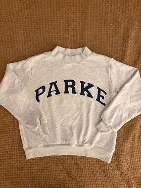 PARKE Varsity Mock-Neck Sweatshirt in Heather Grey | Women’s Size S/M